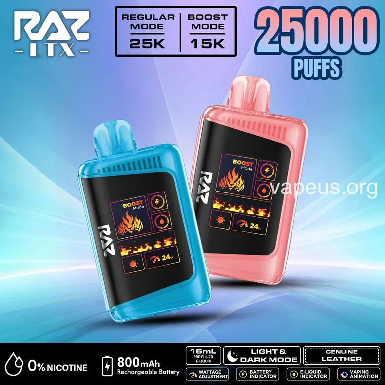 RAZ LTX 25000 Zero Nicotine (DC25000) — 0% nicotine disposable vape